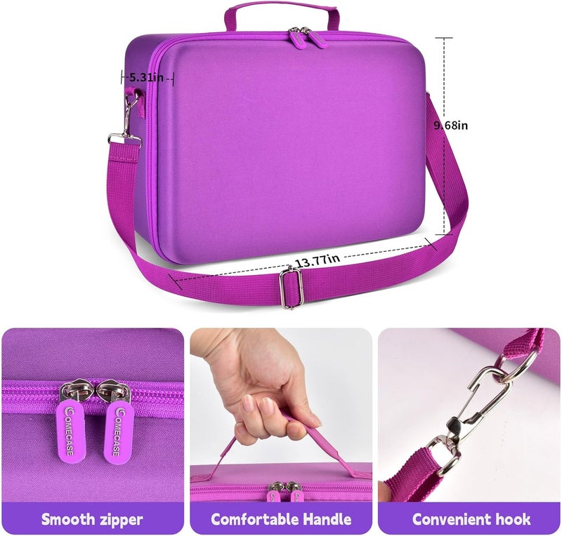 Comecase Hard Carrying Case for Meta Quest 3s/ Quest 3/ for Oculus Quest 2 Official Original/Elite Strap VR Headset and Controller Accessories, Portable Travel Storage Bag for Home, Outdoor - Purple - Image 5